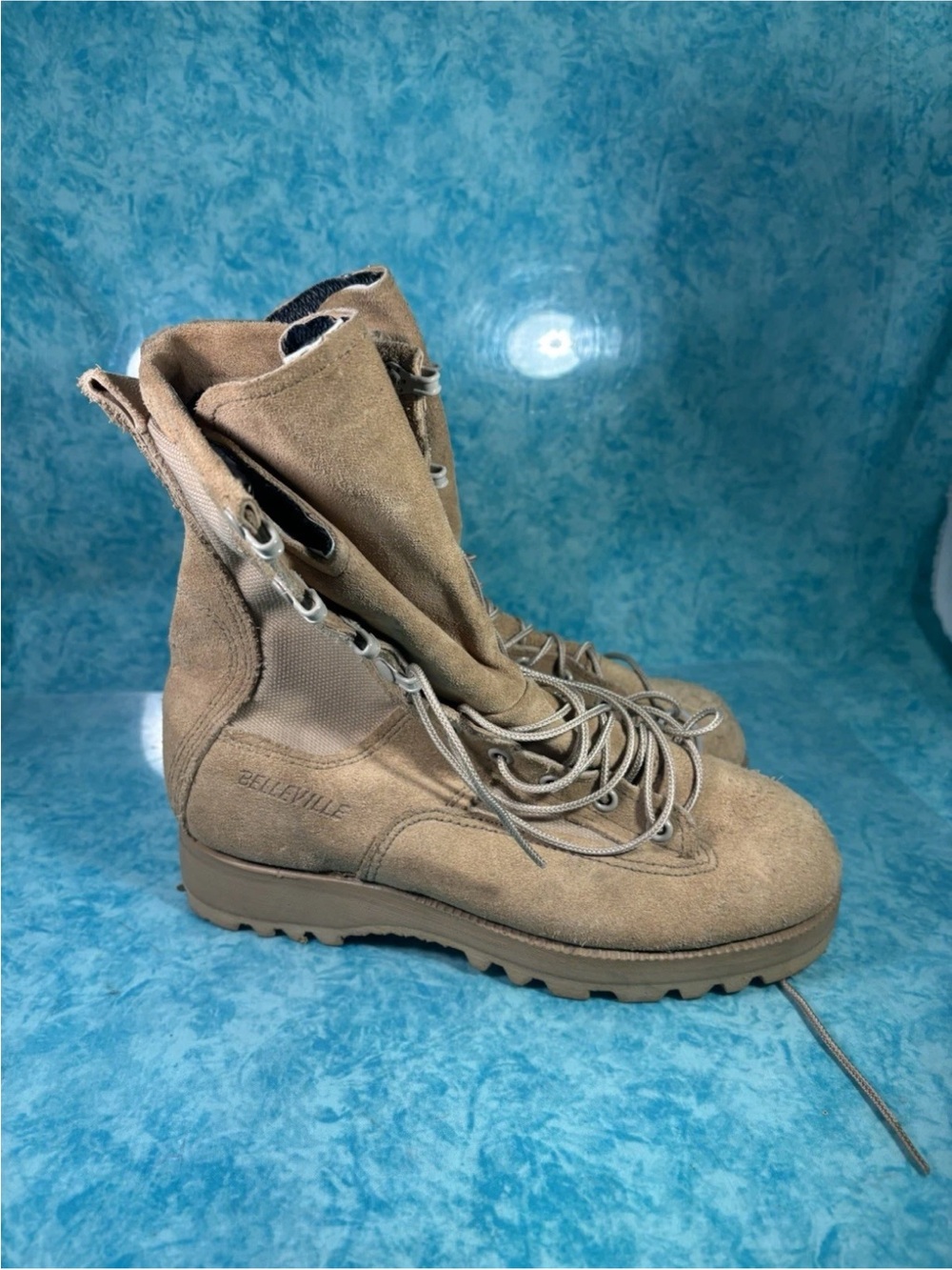 Belleville Desert Tan Suede High Top Lace Up Combat Boots Women’s Size 6W/4.5M